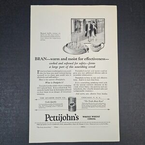 1927 Pettijohn's Whole Wheat Cereal‎ Quaker Oats Bran Vintage Print Ad Chicago